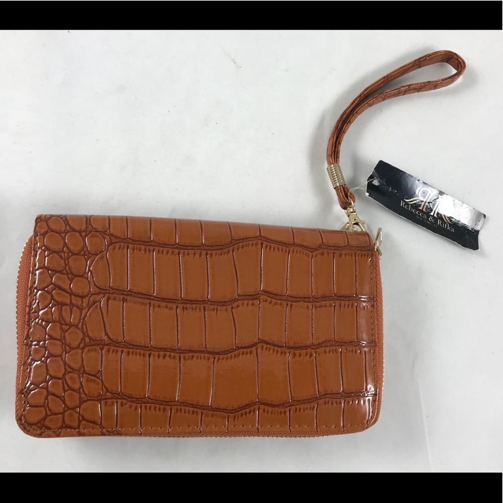 Rebecca & Rifka Alligator Skin Light Brown Wallet